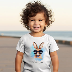 T-shirt Pour Les Tous Petits Nom personnalisé Hip hop lapin de Pâques
