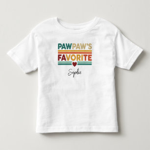 T-shirt Pour Les Tous Petits Nom préféré de Papy dans un script moderne simple