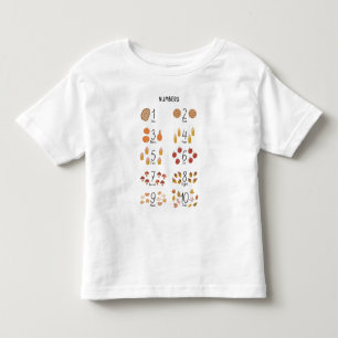 T-shirt Pour Les Tous Petits Nombres 1 - 10 en Automne Esthétique Éducatif 