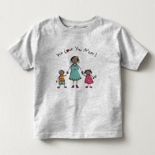 T-shirt Pour Les Tous Petits Nous t'aimons Maman Cartoon Famille Bonne fête des
