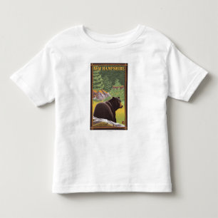 T-shirt Pour Les Tous Petits Nouvel ours de HampshireBlack dans la forêt
