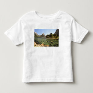 T-shirt Pour Les Tous Petits Nouvelle-Zélande, Mitre Peak, & fleuve Bowen entra