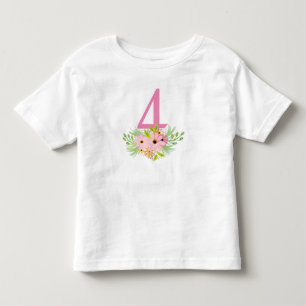T-shirt Pour Les Tous Petits Numéro 4 aux fleurs