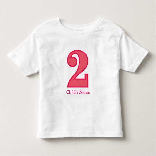 T-shirt Pour Les Tous Petits numéro deux fille, nom de l'enfant (Devant)