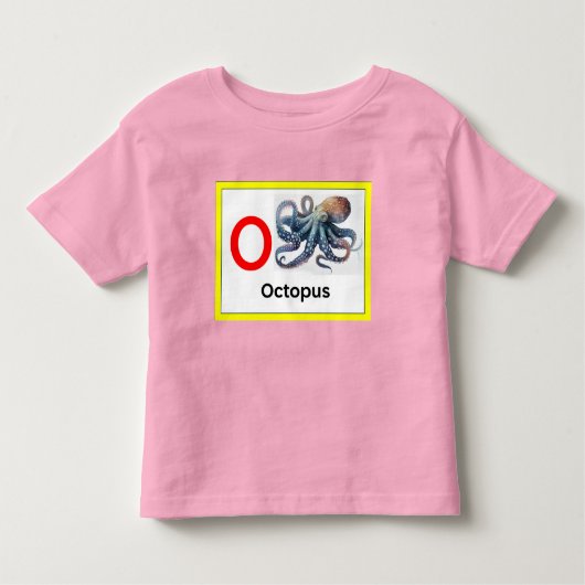 T-shirt Pour Les Tous Petits O est pour Octopus (Devant)