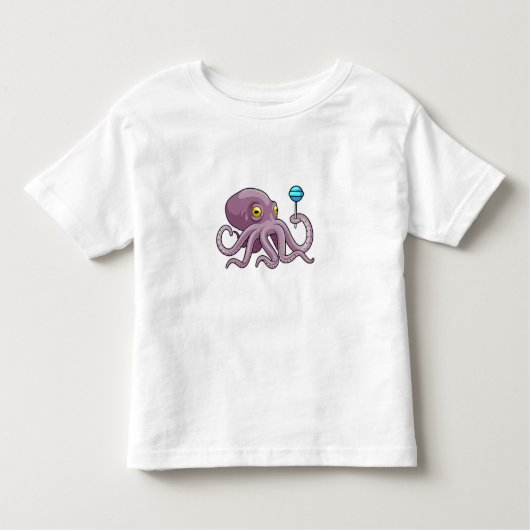 T-shirt Pour Les Tous Petits Octopus avec Lollipop (Devant)