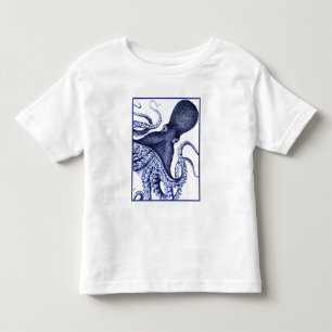 T-shirt Pour Les Tous Petits Octopus bleu paysage