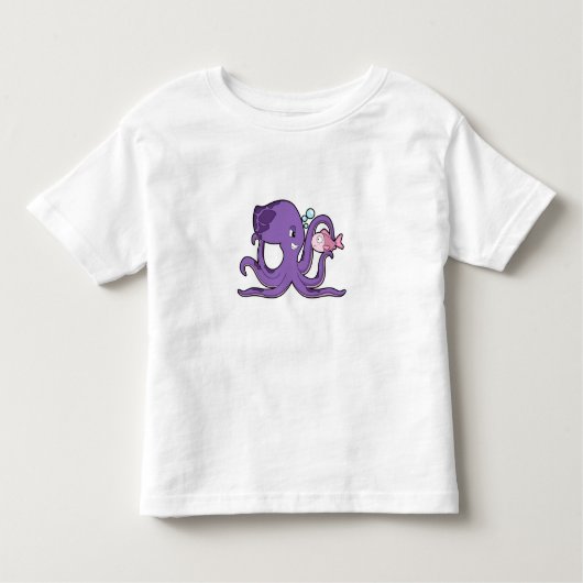 T-shirt Pour Les Tous Petits Octopus with Fish (Devant)
