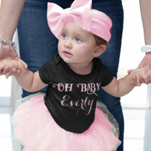 T-shirt Pour Les Tous Petits Oh Bébé Rose Personnalisé Fille Feminine