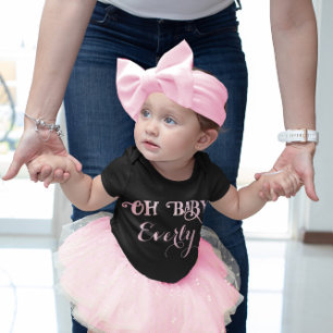 T-shirt Pour Les Tous Petits Oh Bébé Rose Personnalisé Fille Feminine