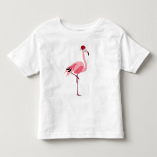 T-shirt Pour Les Tous Petits Oiseau de Noël rose Flamant rose avec chapeau de P