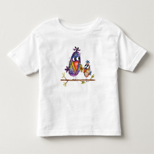 T-shirt Pour Les Tous Petits Oiseaux mignons et caprins (Devant)