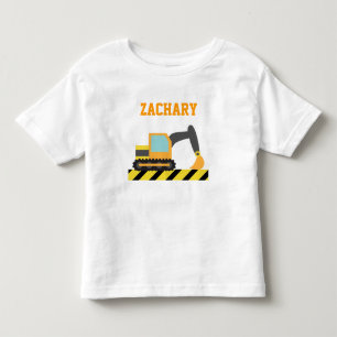 T-shirt Pour Les Tous Petits Orange Excavateur, Véhicule De Construction Pour E