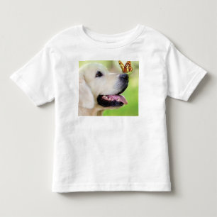 T-shirt Pour Les Tous Petits Oreiller À Lancer Du Labrador Et Du Papillon