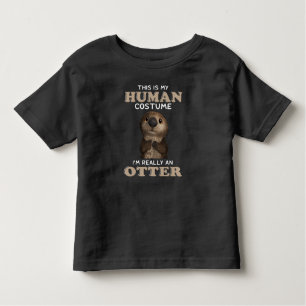 T-shirt Pour Les Tous Petits Otter Gift Mon costume humain Je suis vraiment u