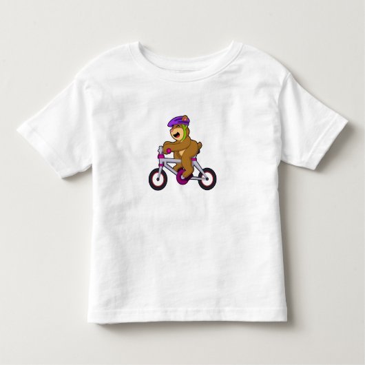 T-shirt Pour Les Tous Petits Ours avec vélo et casque (Devant)