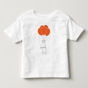 T-shirt Pour Les Tous Petits Ours blanc volant avec des ballons