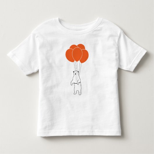 T-shirt Pour Les Tous Petits Ours blanc volant avec des ballons (Devant)