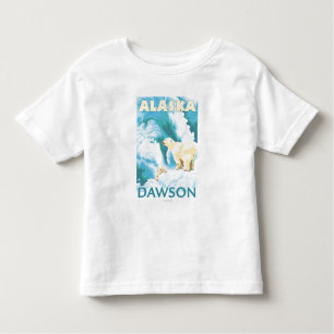 T-shirt Pour Les Tous Petits Ours blancs et CUB - Dawson, Alaska