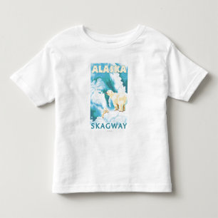 T-shirt Pour Les Tous Petits Ours blancs et CUB - Skagway, Alaska