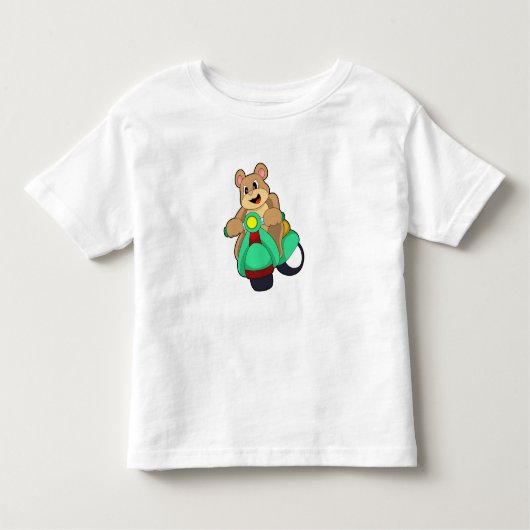 T-shirt Pour Les Tous Petits Ours comme Biker avec Scooter.PNG (Devant)