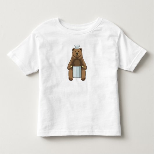 T-shirt Pour Les Tous Petits Ours comme cuire avec pot de Cuisine (Devant)