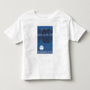 T-shirt Pour Les Tous Petits Ours dans le clair de lune - bâti Adams,