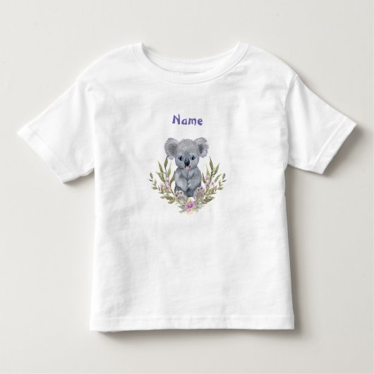 T-shirt Pour Les Tous Petits Ours Koala mignon avec fleurs (Devant)
