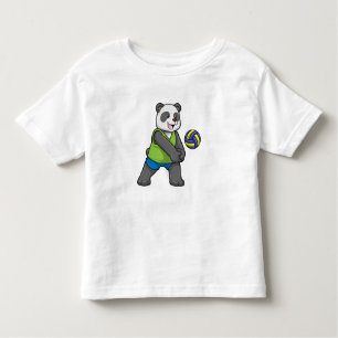 T-shirt Pour Les Tous Petits Panda aux sports avec volleyball