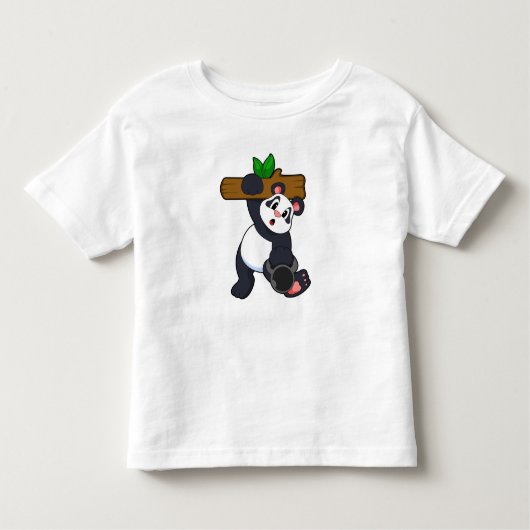 T-shirt Pour Les Tous Petits Panda avec bois à l'entraînement Force (Devant)