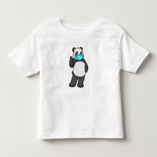 T-shirt Pour Les Tous Petits Panda avec masque visage (Devant)