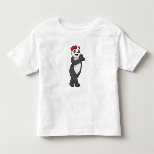 T-shirt Pour Les Tous Petits Panda avec ruban (Devant)