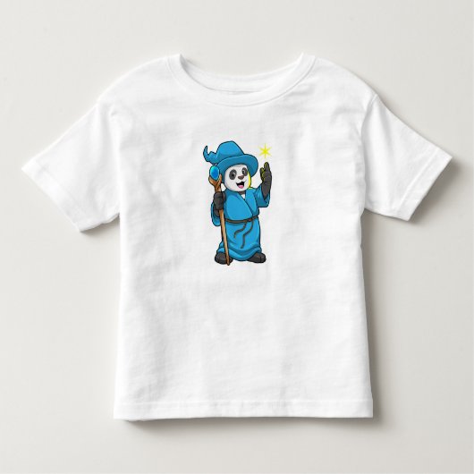T-shirt Pour Les Tous Petits Panda comme Assistant avec baguette magique (Devant)