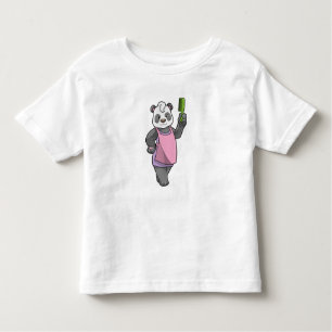 T-shirt Pour Les Tous Petits Panda comme coiffeur avec peigne