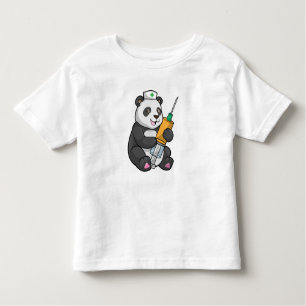 T-shirt Pour Les Tous Petits Panda comme infirmière avec seringue