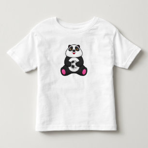 T-shirt Pour Les Tous Petits Panda comme joueur de football avec balle de footb
