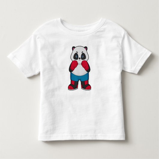 T-shirt Pour Les Tous Petits Panda en boîte avec gants de boxe (Devant)