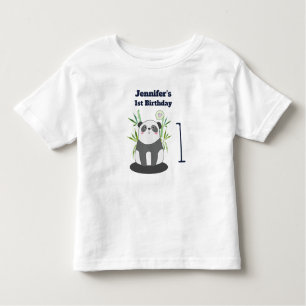 T-shirt Pour Les Tous Petits Panda noir et blanc mignon en Bambou Anniversaire