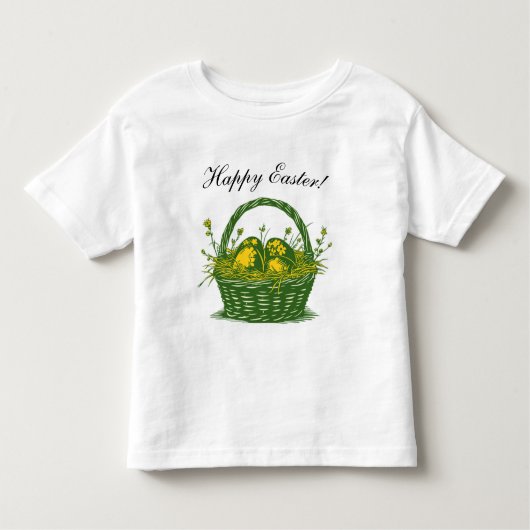 T-shirt Pour Les Tous Petits Panier avec oeufs de Pâques | Bonne Pâques (Devant)
