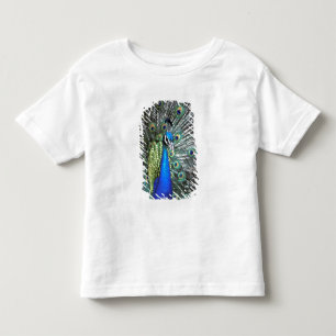 T-shirt Pour Les Tous Petits Paon magnifique déployant des plumes colorées
