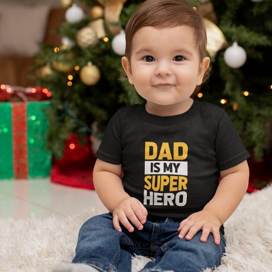T-shirt Pour Les Tous Petits Papa Est Mon Super Héros