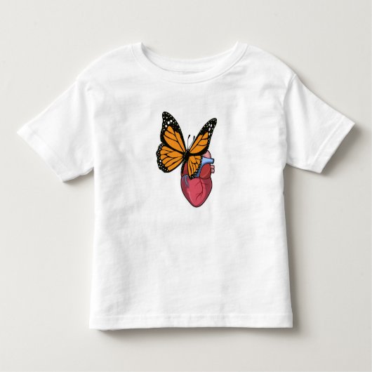 T-shirt Pour Les Tous Petits Papillon au coeur (Devant)