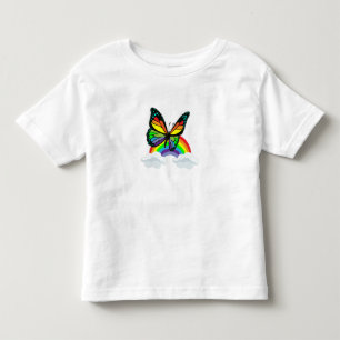 T-shirt Pour Les Tous Petits Papillon avec arc-en-ciel