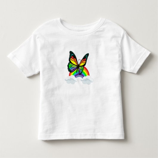 T-shirt Pour Les Tous Petits Papillon avec arc-en-ciel (Devant)