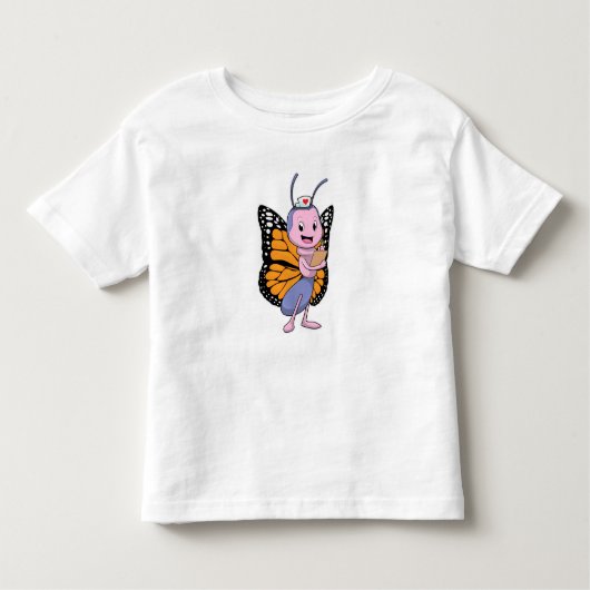 T-shirt Pour Les Tous Petits Papillon comme infirmière (Devant)