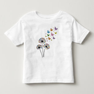 T-shirt Pour Les Tous Petits Papillon de pissenlit en vol