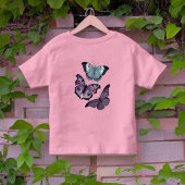 T-shirt Pour Les Tous Petits Papillons mauve violet rose et turquoise
