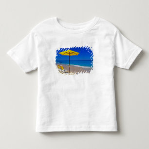 T-shirt Pour Les Tous Petits Parapluie de plage jaune et chaises sur plage imma