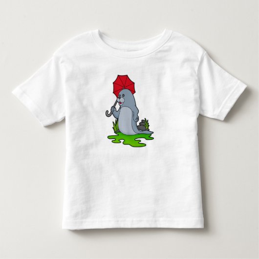 T-shirt Pour Les Tous Petits Parapluie de pluie de phoque (Devant)