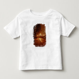 T-shirt Pour Les Tous Petits Parc la nuit par temps de brouillard décoré pour N